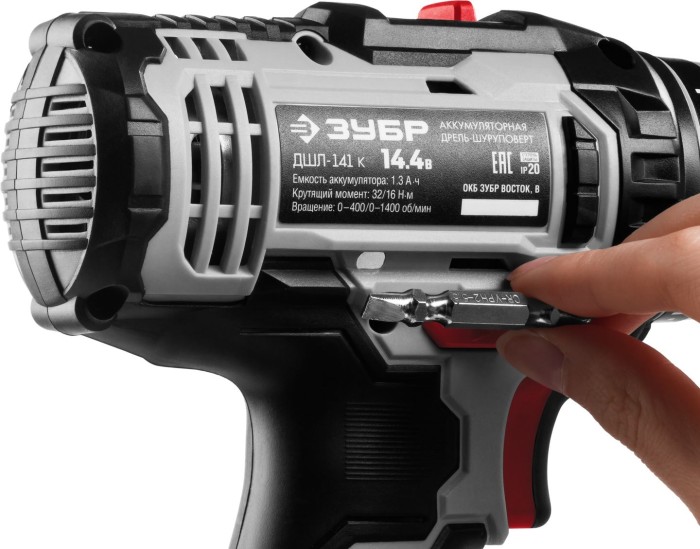 ЗУБР Li-Ion, 14.4 В, кейс, дрель-шуруповерт ДШЛ-141 К Стандарт
