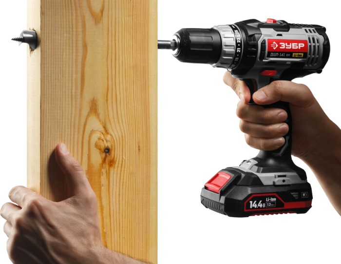 ЗУБР Li-Ion, 14.4 В, кейс, дрель-шуруповерт ДШЛ-141 К Стандарт