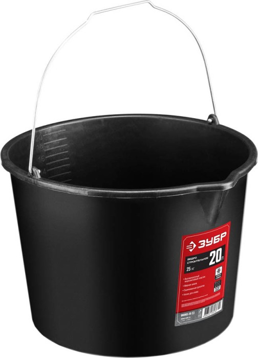 ЗУБР 20 л, пластмассовое, ведро строительное с носиком 06093-20_z02