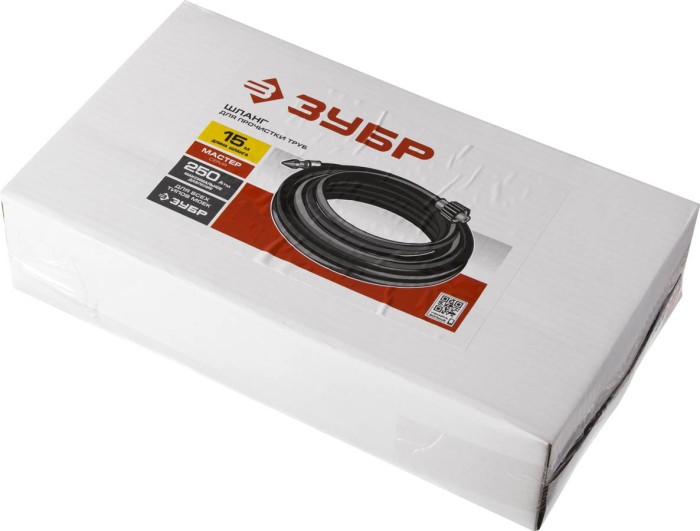 ЗУБР 15 м, 250 Атм, шланг для прочистки труб 70414-375-15 Мастер