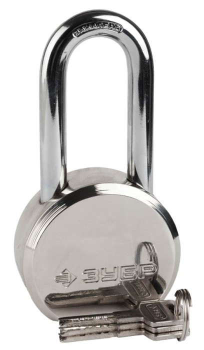 ЗУБР 65 мм, замок навесной, стальной корпус, удлиненная закаленная дужка 37272-65