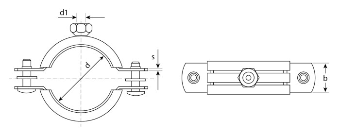 ЗУБР 1 шт., 165-175 мм, 6", оцинкованный хомут трубный с гайкой 37850-165-175-1 Мастер