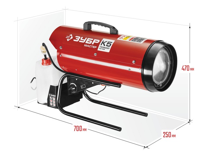 ЗУБР 15 кВт, прямой нагрев, пушка дизельная ДП-К5-15000-Д