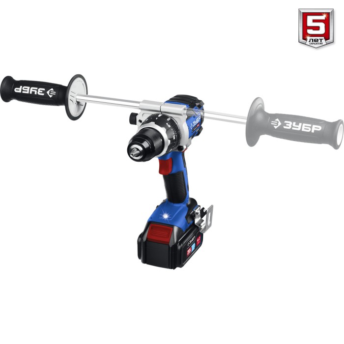 ЗУБР  Т7, 20 В, 100 Н·м, 2 АКБ (4 А·ч), бесщеточная дрель-шуруповерт, кейс, Профессионал (DB-211-42)