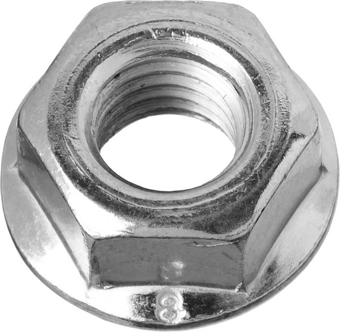 ЗУБР DIN 6923 с фланцем, M6, 14 шт, кл. пр. 8, оцинкованная гайка 303636-06