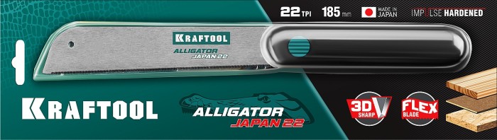 KRAFTOOL 22 TPI, 185 мм, ножовка по дереву для сверхточных работ Alligator Japan 22 1-15194-18-22