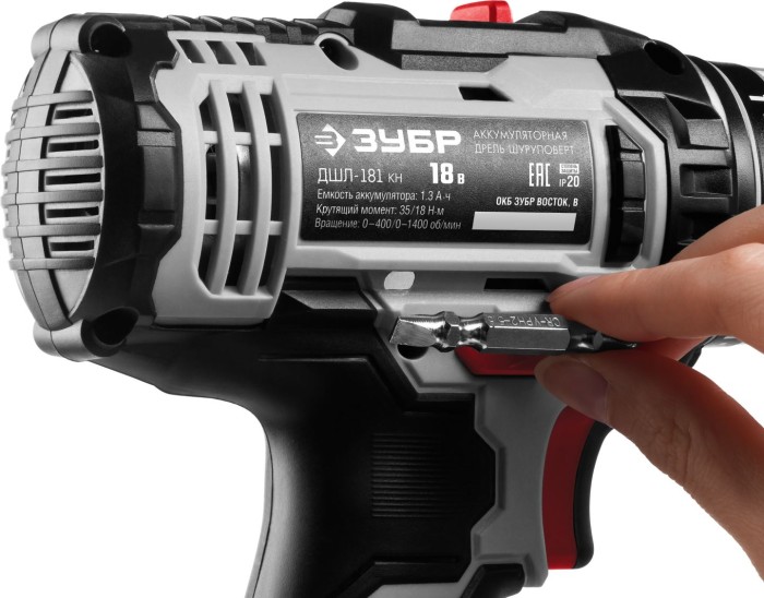 ЗУБР Li-Ion, 18 В, кейс, 2 АКБ, дрель-шуруповерт ДШЛ-181 КН Стандарт