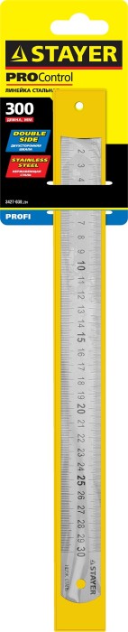 STAYER 0.3 м х 28 х 0.7 мм, линейка стальная 3427-030_z01 Professional