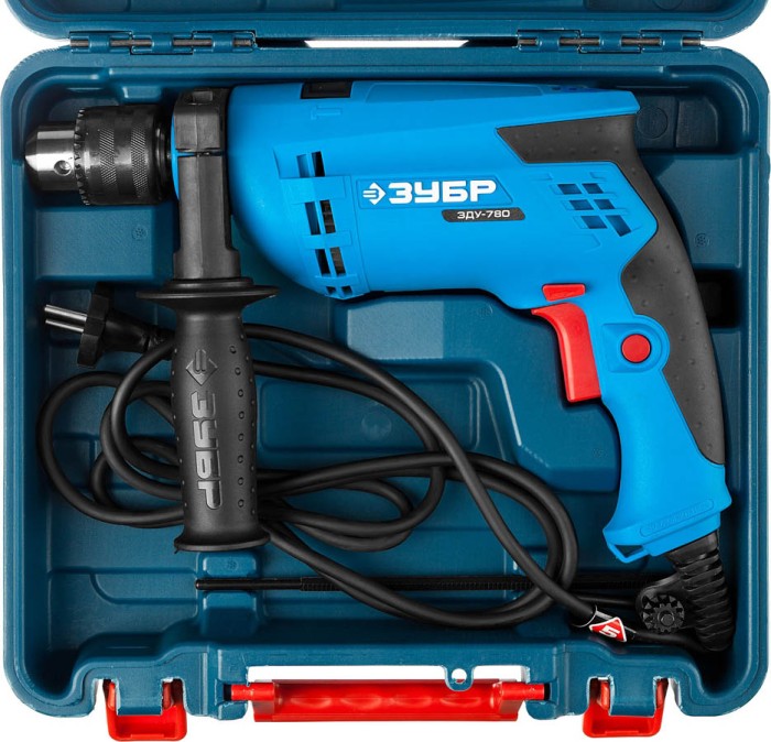 ЗУБР 780 Вт, кейс, дрель ударная ЗДУ-780 ЭРКМ2 Профессионал