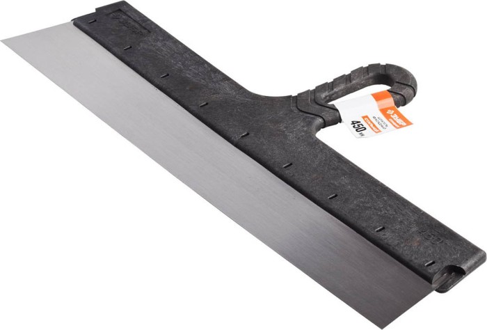 ЗУБР 450 мм, стальное полотно, пластмассовая рукоятка, шпатель фасадный 10052-45