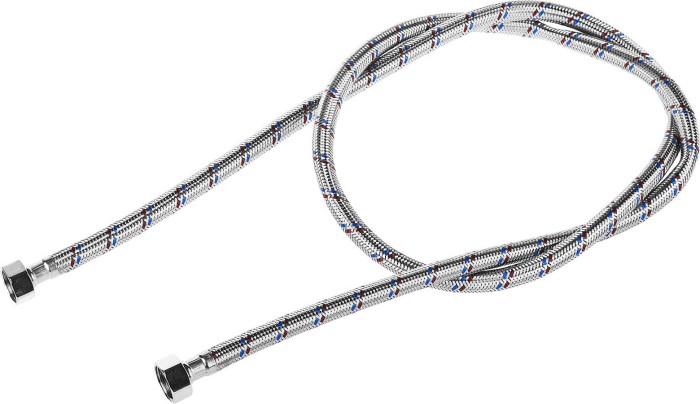 ЗУБР 1/2&quot;, 1.5 м, оплетка из нержавеющей стали, подводка гибкая для воды 51005-G/G-150