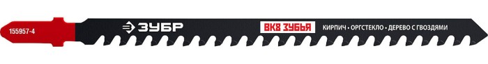 ЗУБР по гипсокартону, кирпичу, оргстеклу, дереву с гвоздями, EU-хвостовик, шаг 4.3 мм, 130/110 мм, 2 шт, полотно для эл/лобзика 155957-4 Профессионал