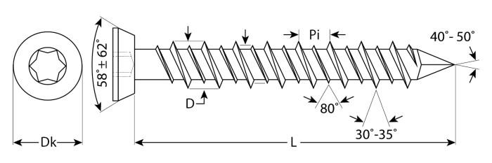 ЗУБР 152 х 7.5 мм, 2 шт., ШБ-Х шурупы по бетону 4-300486-75-152 Профессионал