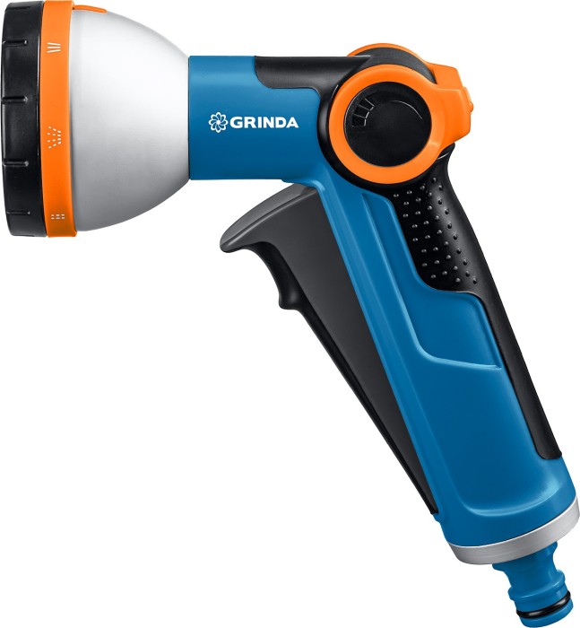 GRINDA 8 режимов, курок спереди, двухкомпонентный с регулятором напора, пистолет поливочный X-8 8-427145_z02 PROLine