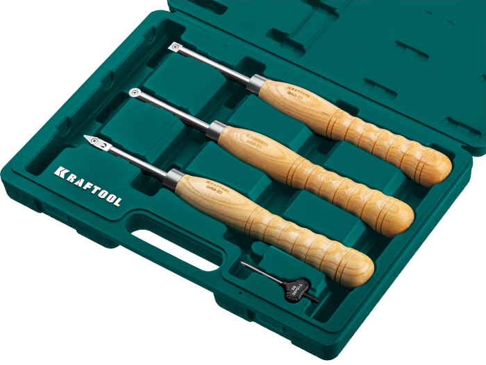 KRAFTOOL 3 шт., набор ручных резцов по дереву Precision-3 18369