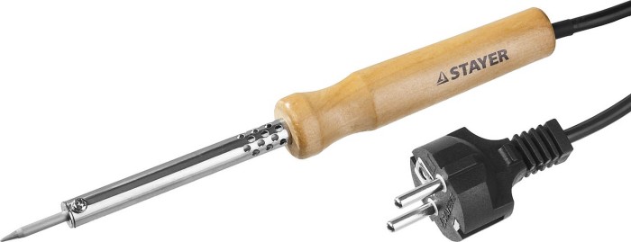 STAYER 30 Вт, 220 В, конус, деревянная рукоятка, электропаяльник Maxterm 55310-30 Master