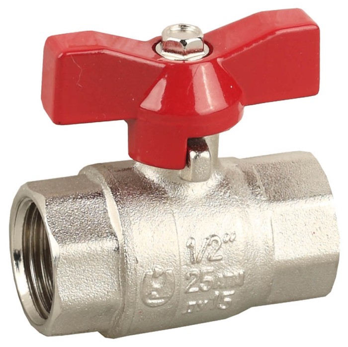 ЗУБР Ø 3/4&quot;, ручка &quot;бабочка&quot;, кран шаровой полнопроходной &quot;мама-мама&quot; 51353-N-3/4