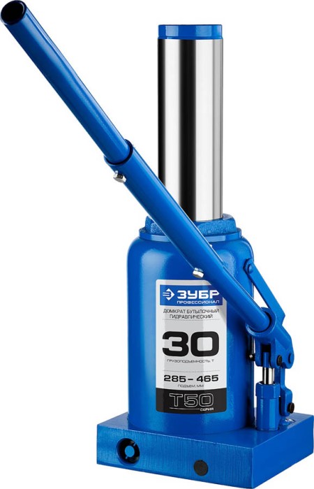 ЗУБР 30 т, 285-465 мм, домкрат бутылочный гидравлический T50 43060-30_z01 Профессионал