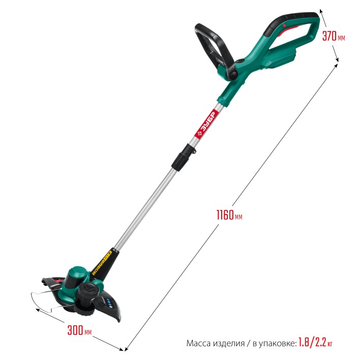 ЗУБР 18В, без АКБ, аккумуляторный триммер ТА-185 Мастер