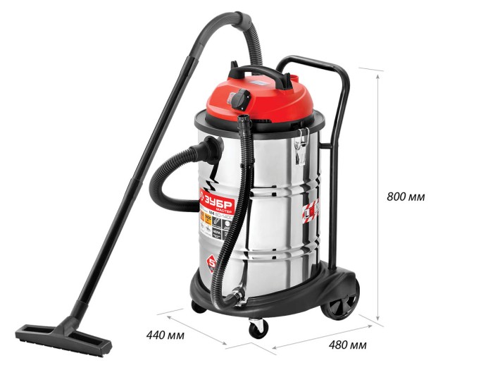 ЗУБР 1400 Вт, пылесос строительный ПУ-60-1400 М4 Мастер