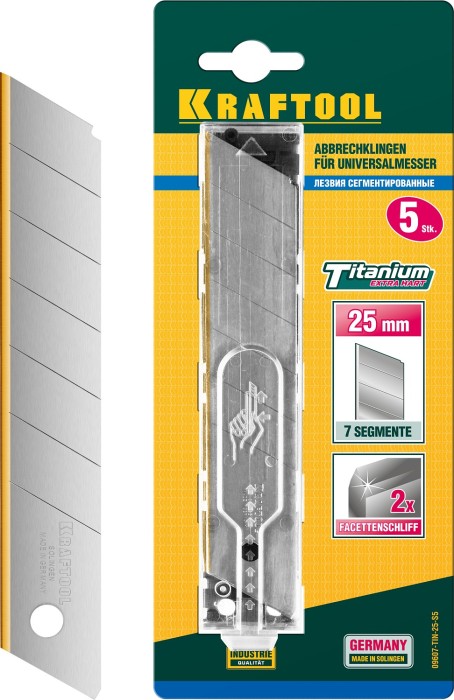 KRAFTOOL 25 мм, 5 шт, Лезвие сегментированное 09607-TIN-25-S5