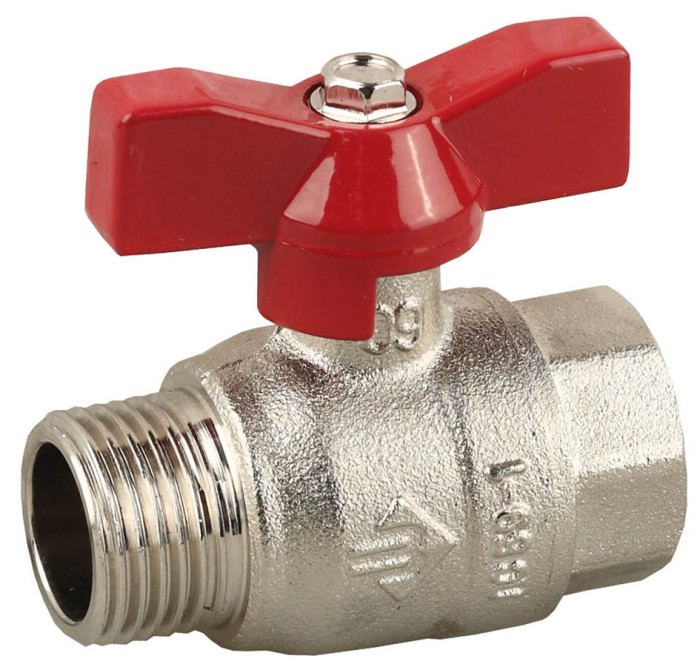 ЗУБР Ø 1/2&quot;, ручка &quot;бабочка&quot;, кран шаровой полнопроходной &quot;мама-папа&quot; 51354-N-1/2