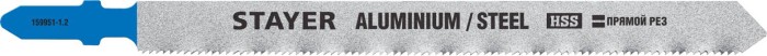 STAYER по металлу (листовой, алюм. профиль), EU-хвостовик, шаг 1.2 мм, 110 мм, 2 шт., полотна для эл/лобзика HSS 159951-1.2_z02 Professional