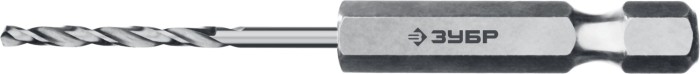 ЗУБР Ø 2.5 x 77 мм, НЕХ 1/4", сталь Р6М5, класс А1, сверло спиральное по металлу 29623-2.5 Профессионал