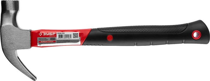 ЗУБР 450 г, молоток-гвоздодер кованый с магнитом 20356-450