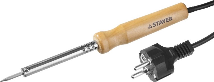 STAYER 40 Вт, 220 В, конус, деревянная рукоятка, электропаяльник, Maxterm 55310-40 Master
