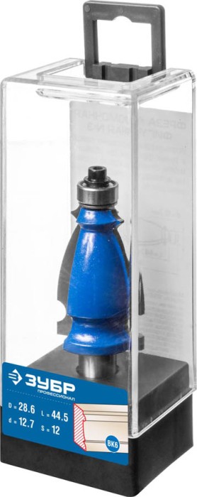 ЗУБР 28.6 х 44.5 мм, хвостовик 12 мм, фреза кромочная фигурная №3 28714-44.5 Профессионал