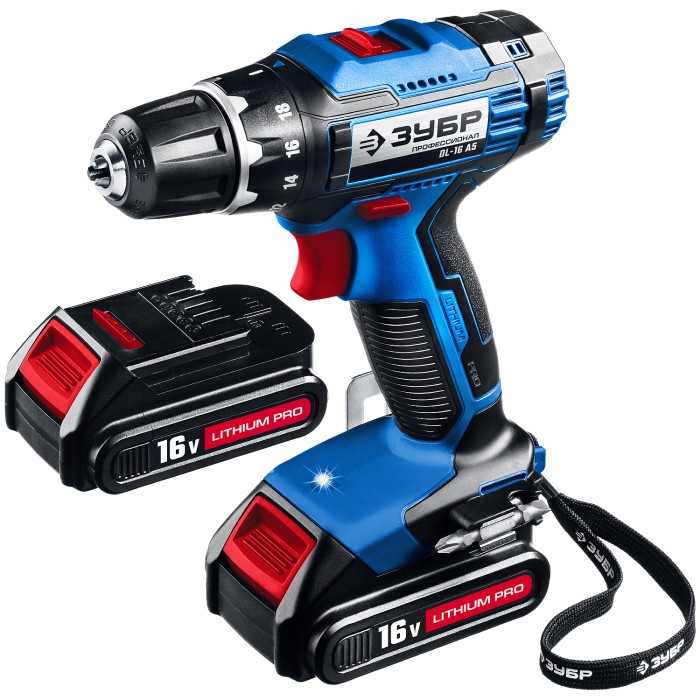ЗУБР 16 В, 2 АКБ, в кейсе, дрель-шуруповерт DL-16 A5 Профессионал
