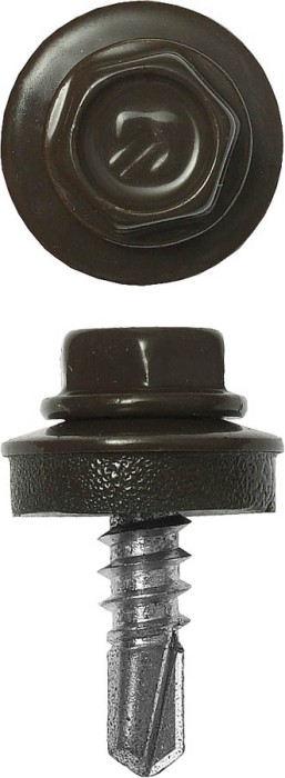 ЗУБР 25 х 5.5 мм, 420 шт., RAL 8028 земельно-коричневый, СКМ саморезы кровельные для металлических конструкций 4-300315-55-025-8028 Профессионал