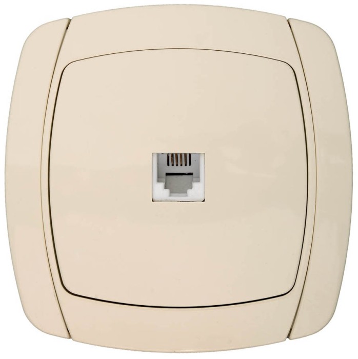 СВЕТОЗАР 16А/~250В, бежевый, одинарная телефонная розетка &quot;CITY LIGHT&quot; SV-54217-B