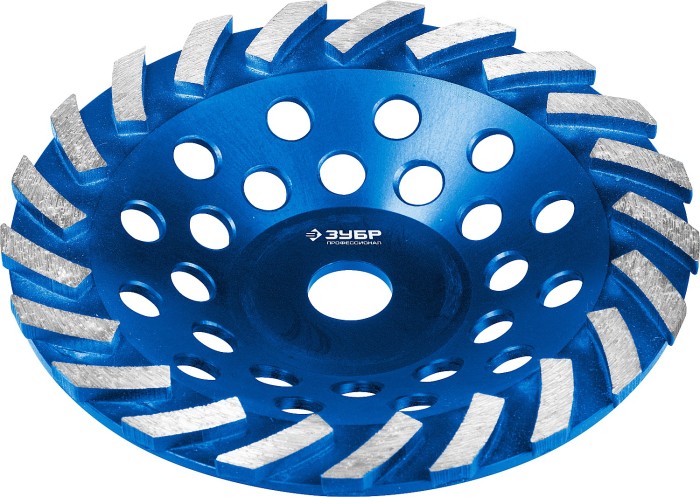 ЗУБР  180 мм, L- 22.2 мм, алмазная, сегментная, чашка ТУРБО 33370-180 Профессионал