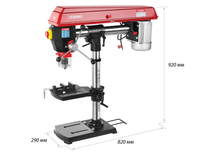 ЗУБР 550 Вт, 1,5-16 мм, 100 мм, станок радиально-сверлильный ЗСС-550 Мастер