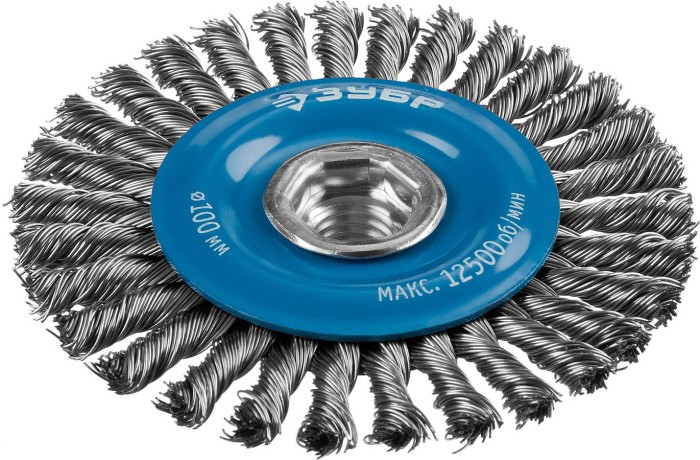 ЗУБР Ø 100 мм, проволока 0.5 мм, щетка дисковая для УШМ 35192-100_z02 Профессионал