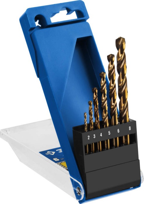 ЗУБР 6 шт. (Ø 2-8 мм), класс A, сталь Р6М5, набор сверл по металлу 29626-H6