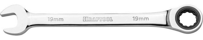 KRAFTOOL 19 мм, трещоточный, комбинированный гаечный ключ 27230-19_z01