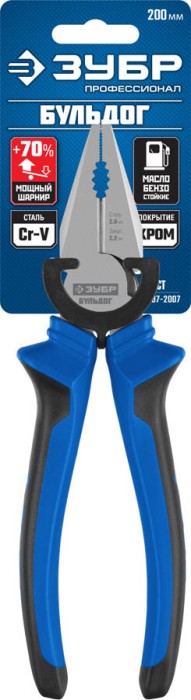 ЗУБР 200 мм, плоскогубцы Бульдог 2201-1-20_z02 Профессионал