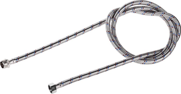 ЗУБР 1/2&quot;, 2 м, оплетка из нержавеющей стали, подводка гибкая для воды 51005-G/S-200