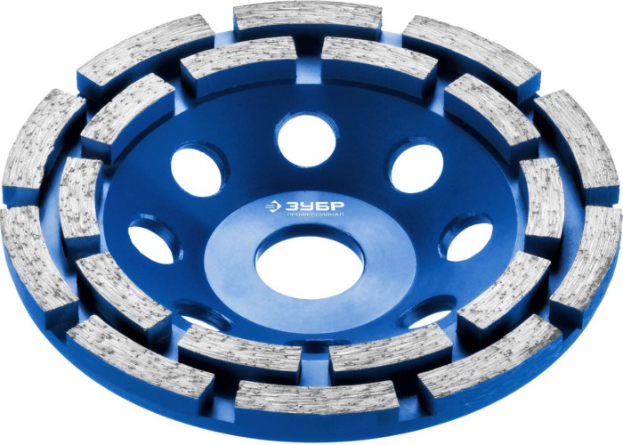 ЗУБР 125 мм, L- 22.2 мм, алмазная, сегментная, двухрядная, чашка 33372-125 Профессионал
