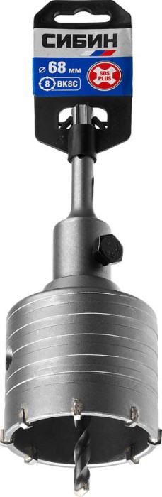 СИБИН Ø 68 мм, коронка по бетону с державкой 29216-68