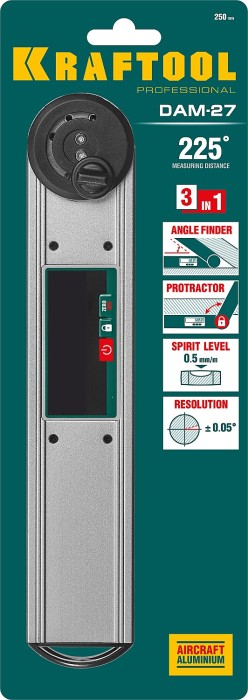 KRAFTOOL 0-225°, 270 мм, угломер электронный DAM-27 34684