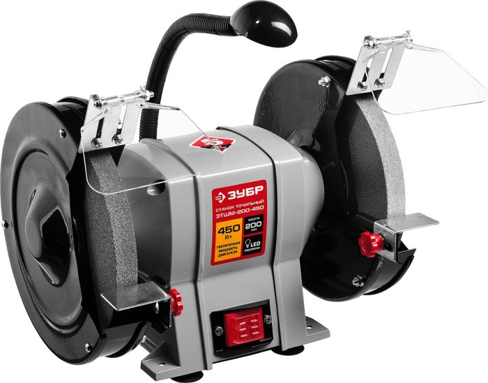 ЗУБР 450 Вт, асинхронный, станок точильный электрический ЗТШМ-200-450 Мастер