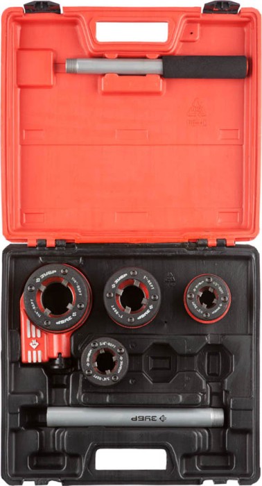 ЗУБР 5 предметов, 1/2&quot; - 1 1/4&quot;, в пластмассовом боксе, набор резьбонарезной трубный №4 28270-H4