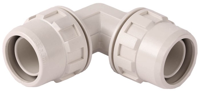 ЗУБР ШиреФит 26 мм, соединитель угловой 90° &quot;штуцер с гайкой - штуцер с гайкой&quot; 51492-26