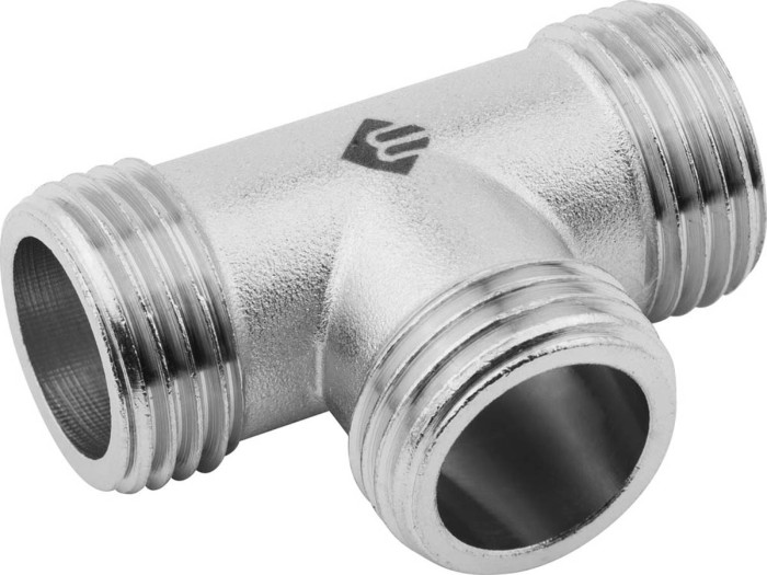 ЗУБР 1/2&quot;, латунь с никелированным покрытием, &quot;штуцер - штуцер - штуцер&quot;, тройник 51251-1/2