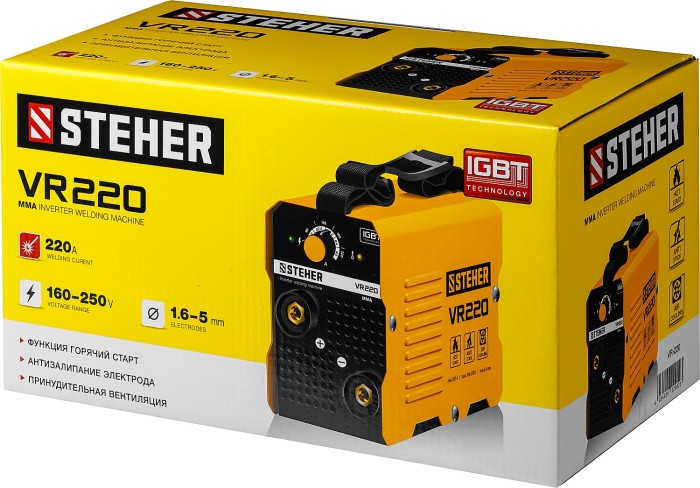 STEHER 220 А, ММА, сварочный аппарат инверторный VR-220