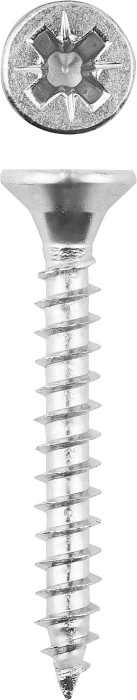 ЗУБР 40 х 6.0 мм, 22 шт., белый цинк, СУ-Б саморезы универсальные 4-300377-60-040